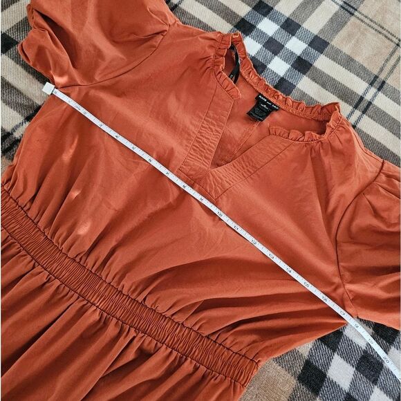 Chic Orange Midi Dress - Picture 7 of 8